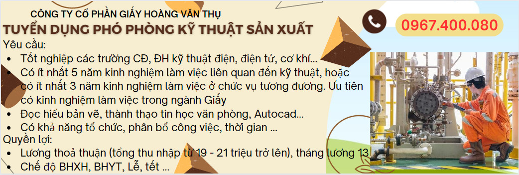 Phó phòng kỹ thuật sản xuât